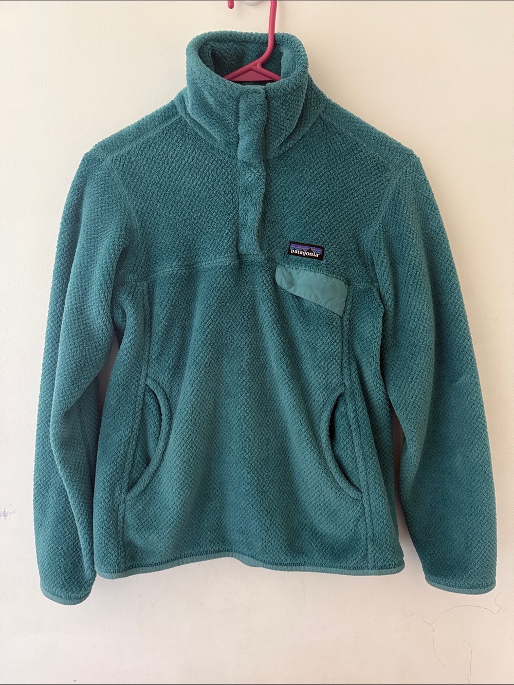 Patagonia Teal Fleece Snap Pullover
